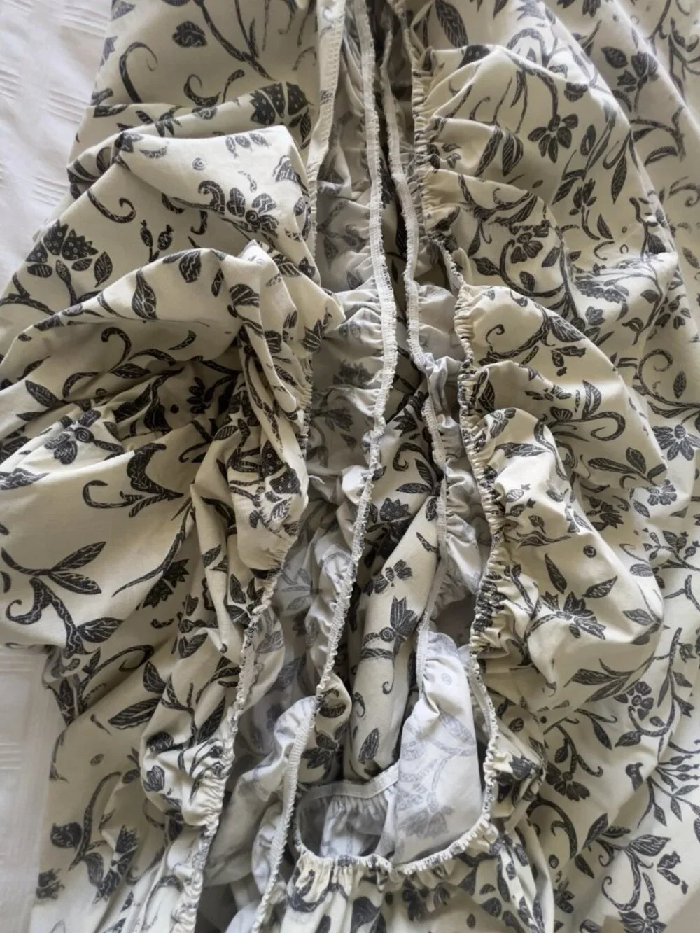 Collier Campbell KING Fitted Sheet 100% Combed Cotton Stencil Flower Made in USA